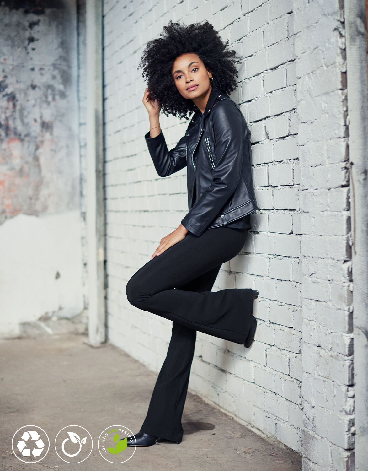 Leren flared legging shop