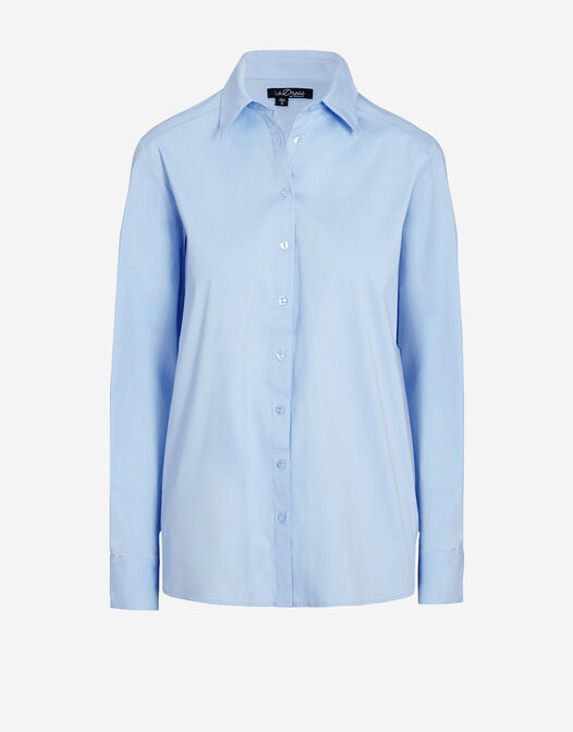 licht blauw katoenen blouse lange mouwen Nathalie packshot