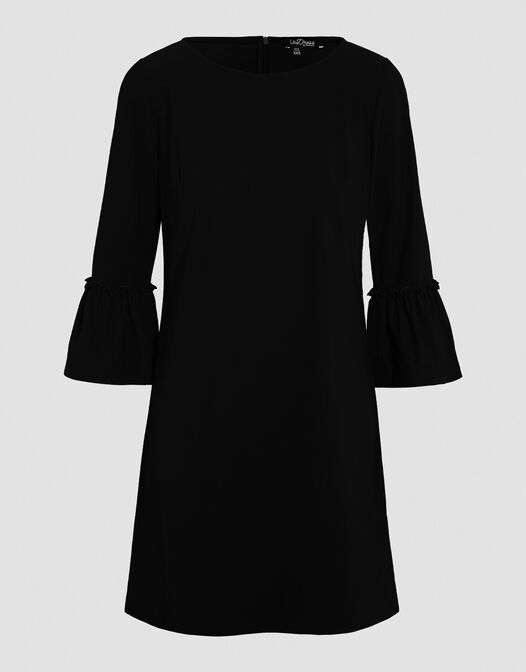 tuniek met ruche mouwen jersey lycra zwart Sophie packshot
