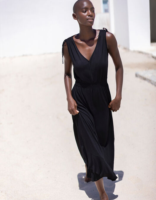 maxi jurk jersey zwart Jackie