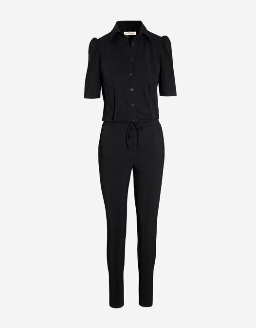 packshot zwart jumpsuit met pofmouwen Etta