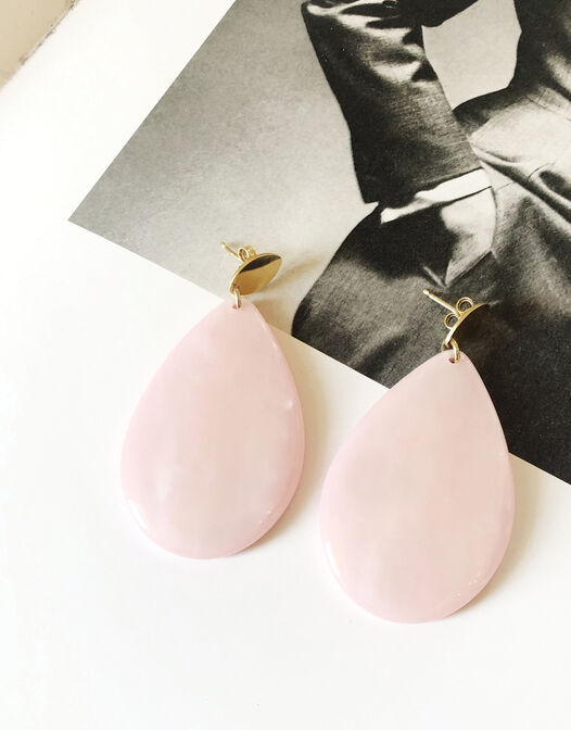 Soft Pink Resin Flat Drop -  - large
