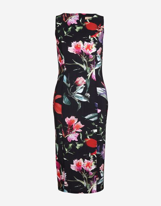 midi koker jurk zonder mouwen bloemenprint Kelsey packshot