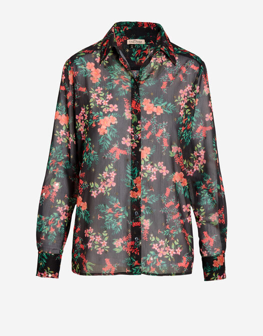 blouse chiffon crepe rode bloemenprint Tyra packshot