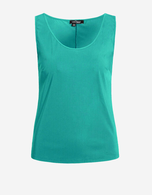 top jersey lycra groen mouwloos brie packshot