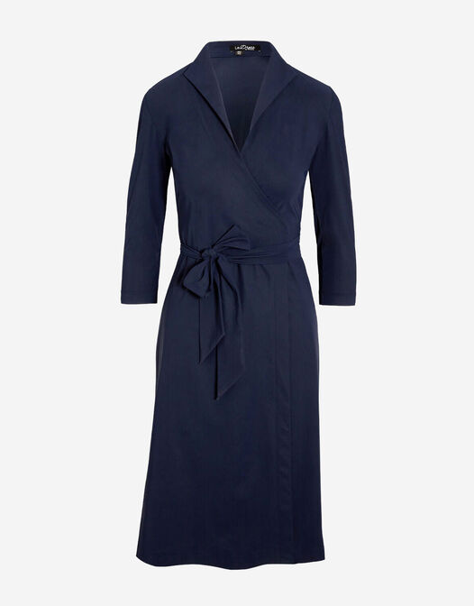 overslag jurk met kraag Penenlope blauw packshot