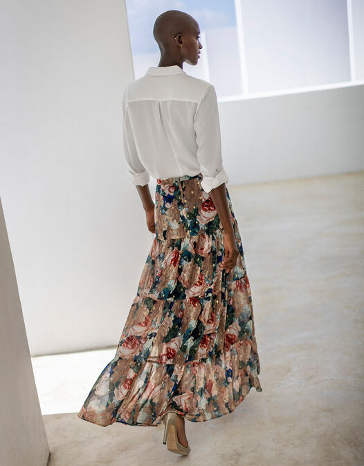maxi rok goude bloemenprint Indya 
