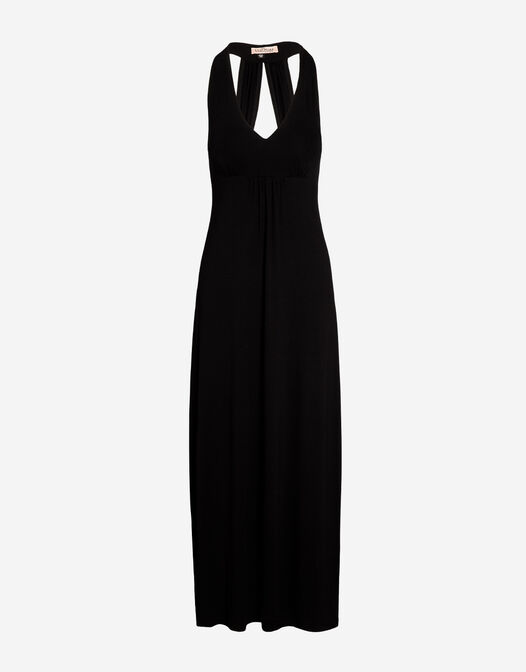 maxi jurk met open rug zwart Josephine packshot 