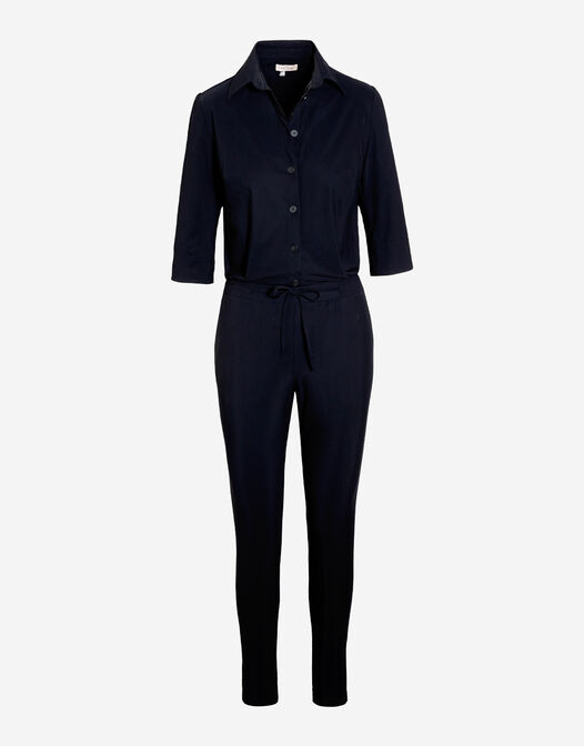 jumpsuit drie kwart mouwen Jade zwart packshot