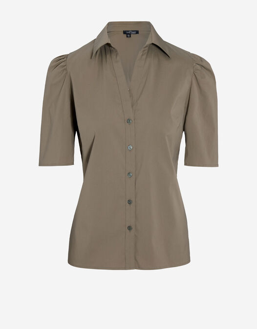 blouse poplin cotton khaki packshot