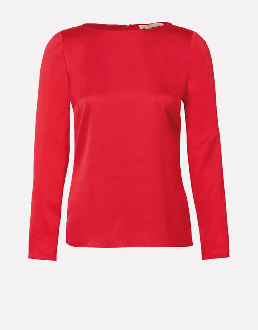 satijnen blouse lange mouwen rood Dorian packshot