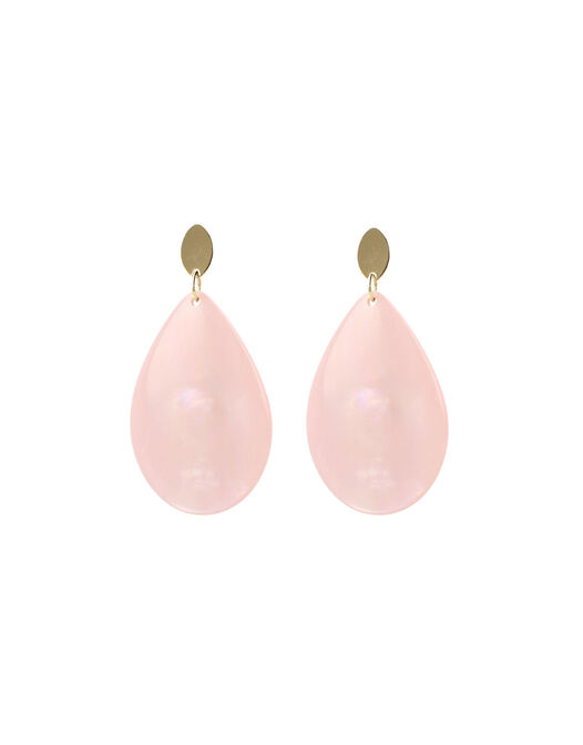 Soft Pink Resin Flat Drop -  - large
