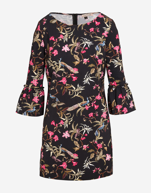 tuniek met ruche mouwen jersey lycra print Sophie packshot