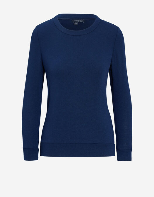 donkerblauwe jumper packshot van wol