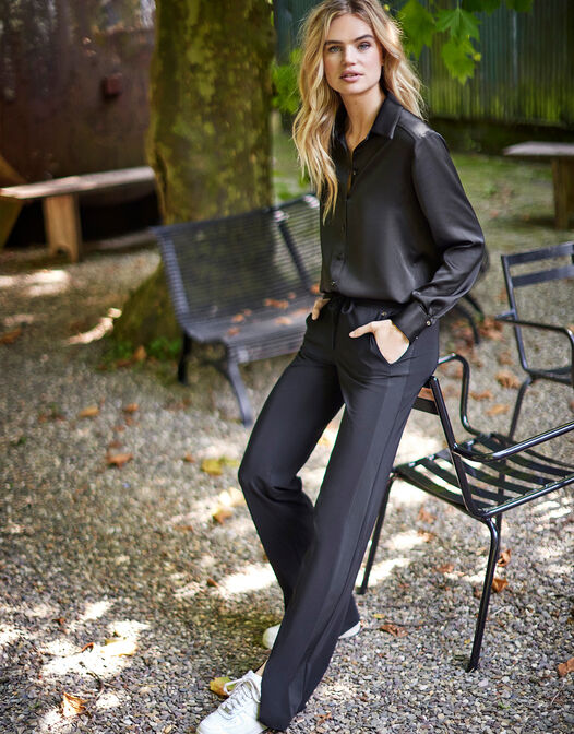 broek jersey lycra met split zwart Sydney