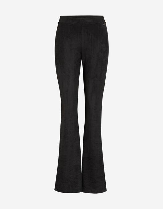 legging flared pants zwart suedine packshot