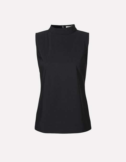 Mouwloze top jersey lycra packshot zwart Amber