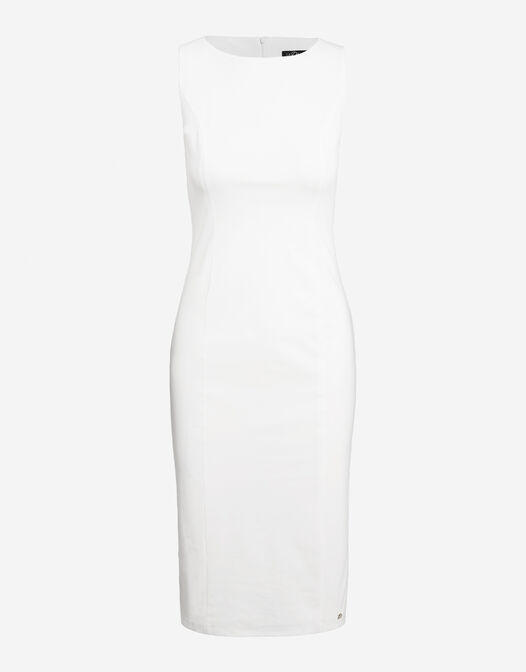 koker jurk jersey lycra mouwloos wit Gloria packshot 