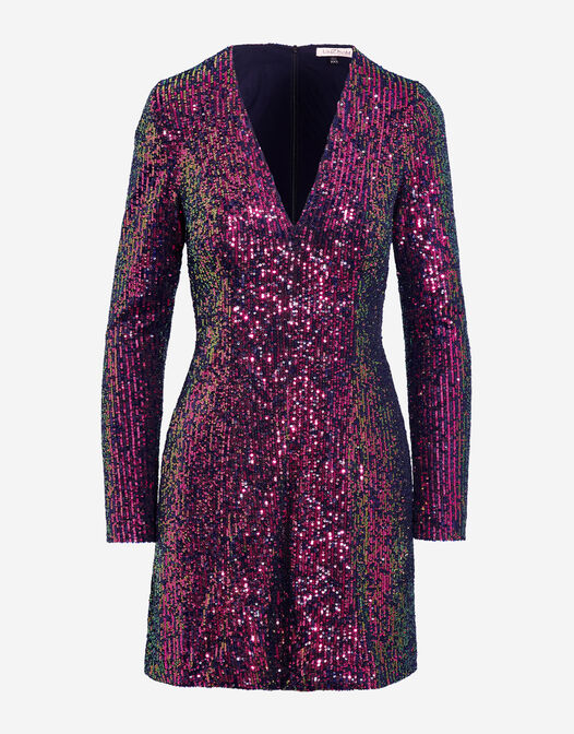 glitter jurk multicolor kort Beyonce packshot