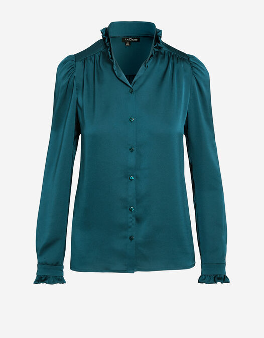 blouse met lange mouwen en kraagje groen Mary packshot