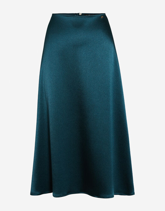 midi rok satijn donker groen Kendall packshot