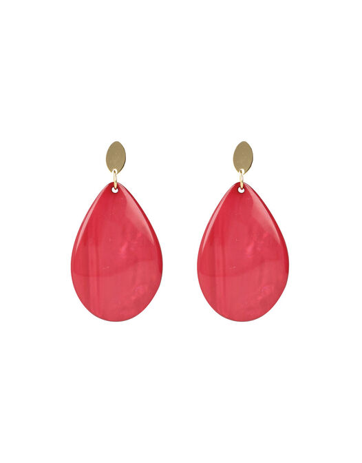 Coral Red Resin Drop -  - large