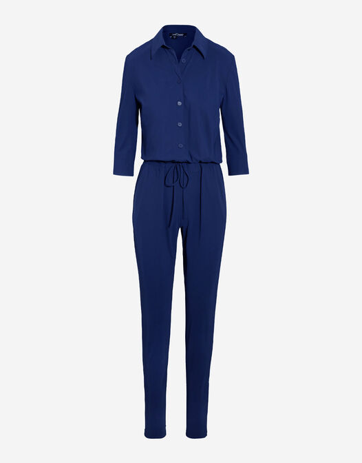 jumpsuit drie kwart mouwen Jade donker blauw packshot