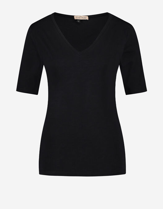 korte mouwen shirt katoen zwart Chiara packshot