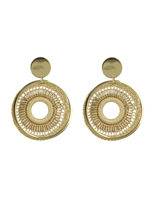 Champagne Silk Circle Bead -  - large