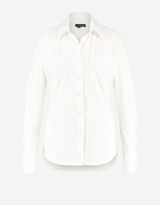 Blouse met knopen jersey lycra wit Annie packshot