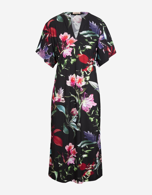 midi jurk jersey lycra bloemenprint Margaux packshot