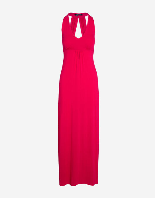 maxi jurk met open rug roze Josephine packshot voorkant 