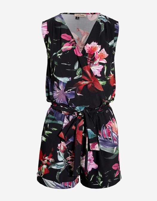 playsuit met ceintuur en zonder mouwen bloemenprint Lana packshot
