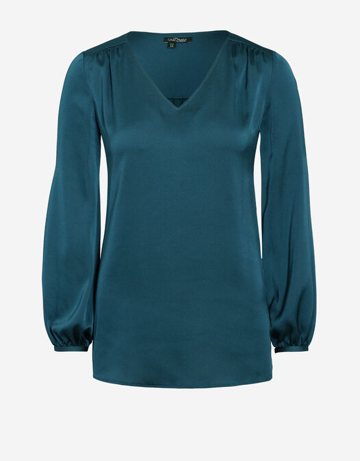 blouse tuniek groen pof mouwen packshot Aja 