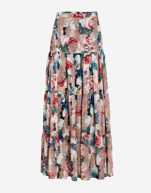 maxi rok goude bloemenprint Indya packshot
