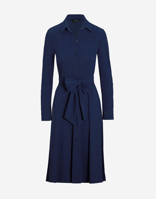 packshot donkerblauw jurk met ceintuur