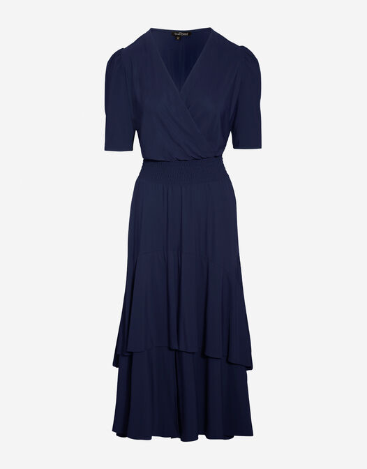 midi jurk jersey lycra blauw Lea packshot