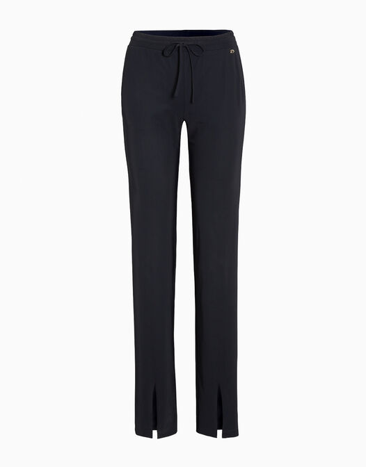 broek jersey lycra met split zwart Sydney packshot